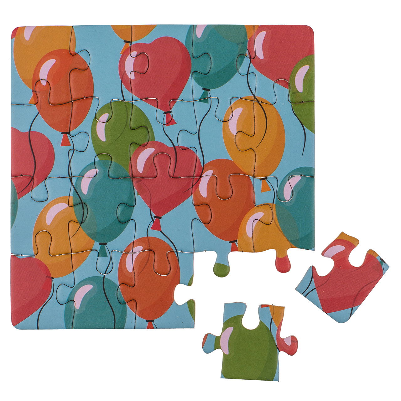 Biglietto regalo quadrato, puzzle, compleanno, (20 pezzi) con busta in busta, 4 pieghe, 24 pezzi in esposizione Spiel, Puzzlespiel