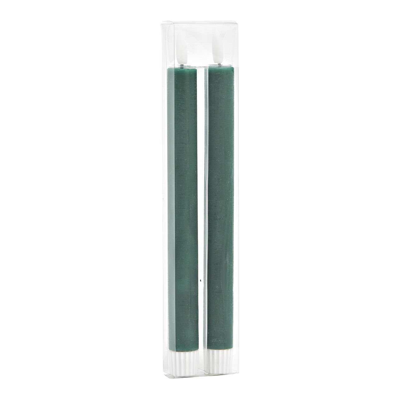 Set de 2 bougies LED, en cire verte (L/H/P) 2x24x2cm Fonctionnement sur piles 2xAA non incluses