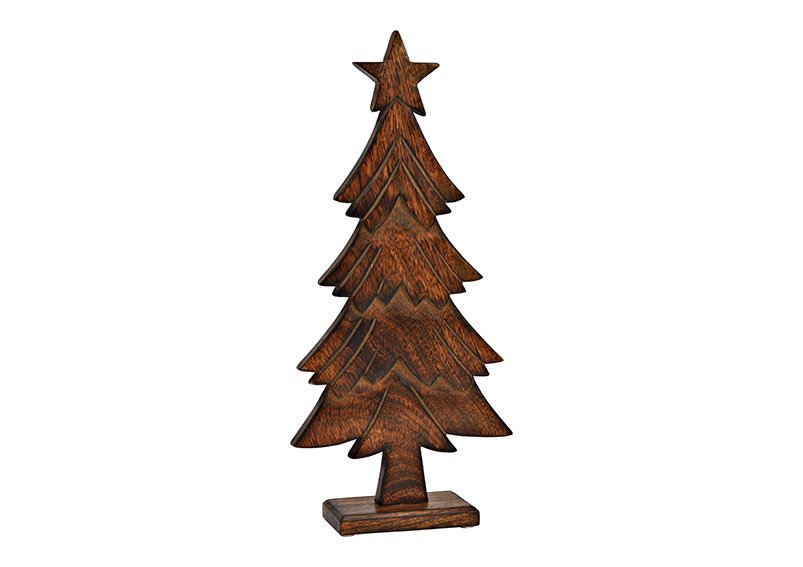 Stand fir tree made of mango wood brown (W/H/D) 20x42x5cm