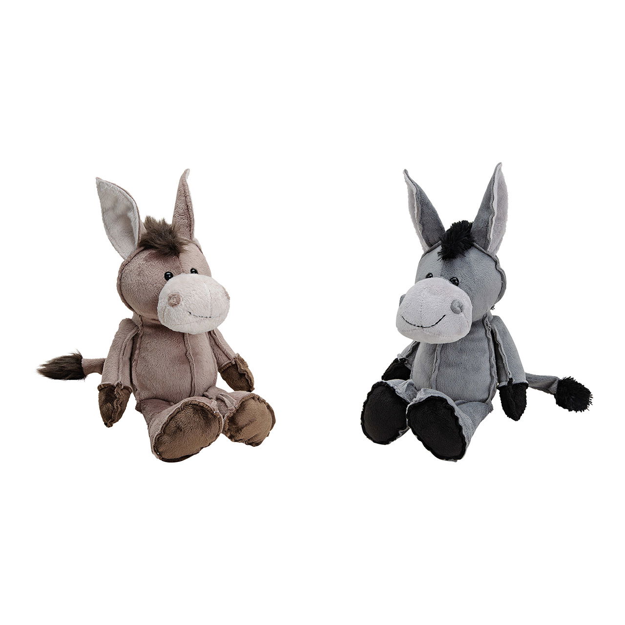 Ane gris/brun en peluche, 2 couleurs, 30 cm