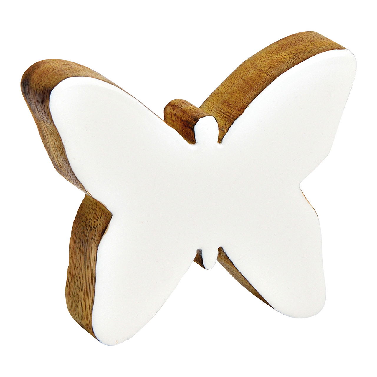 Papillon en bois de manguier blanc (L/H/P) 10x8x2cm