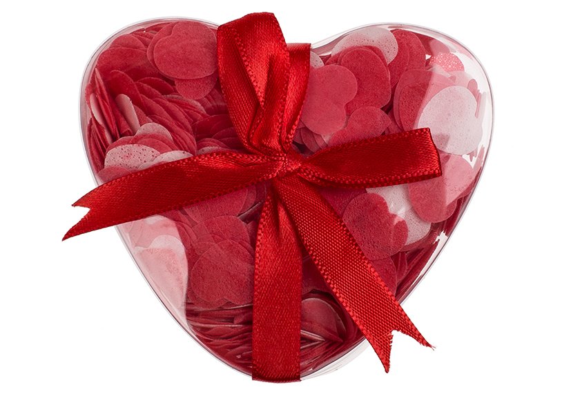 Confettis pour le bain Coeurs env. 20g dans boîte plastique 15 pièces dans le présentoir