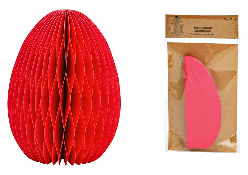 Honeycomb Osterei aus Papier/Pappe pink/rosa (B/H/T) 11x15x11cm