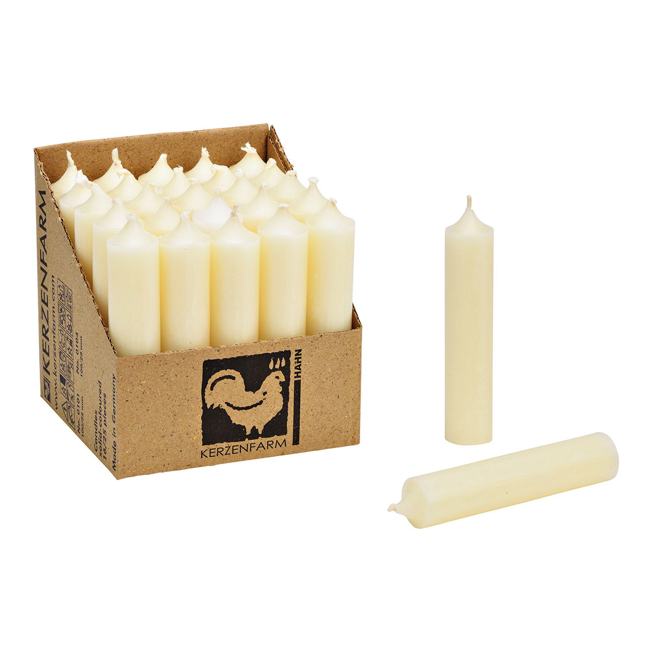 Stick candle color: ivory from wax (W/H/D) 2x10x2cm