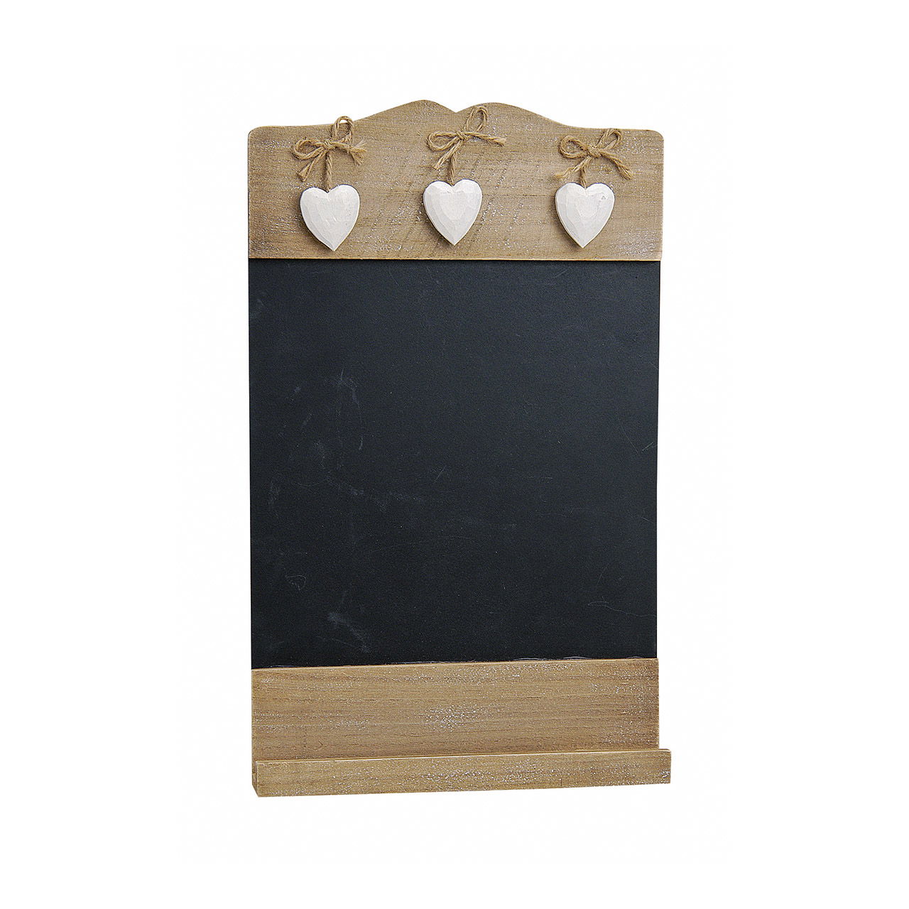 Memo board di legno da appendere, con 3 cuori, L24 x H38 cm