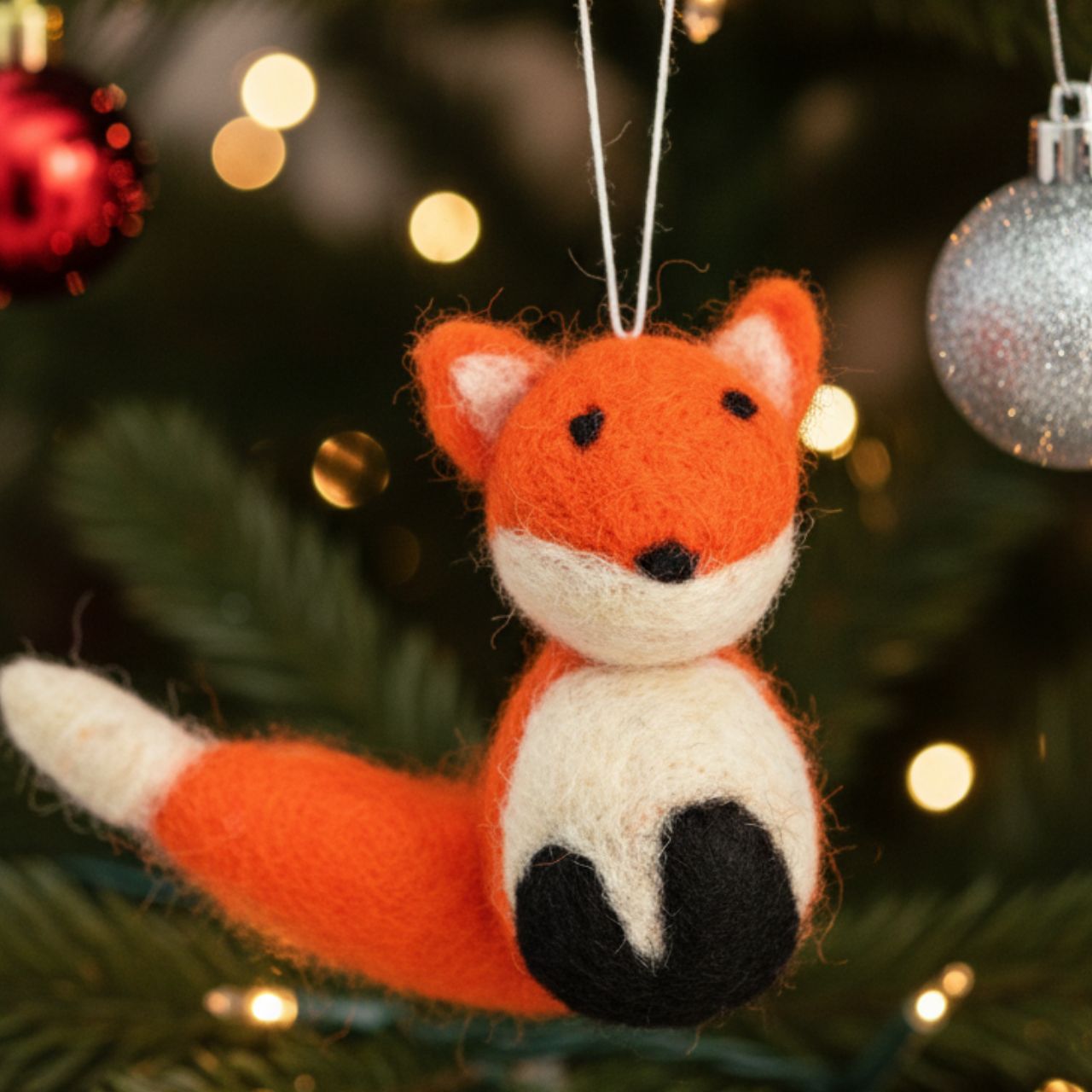 Hänger Fuchs aus Filz, Orange (B/H/T) 3x7x4cm Plüsch, Spielzeug