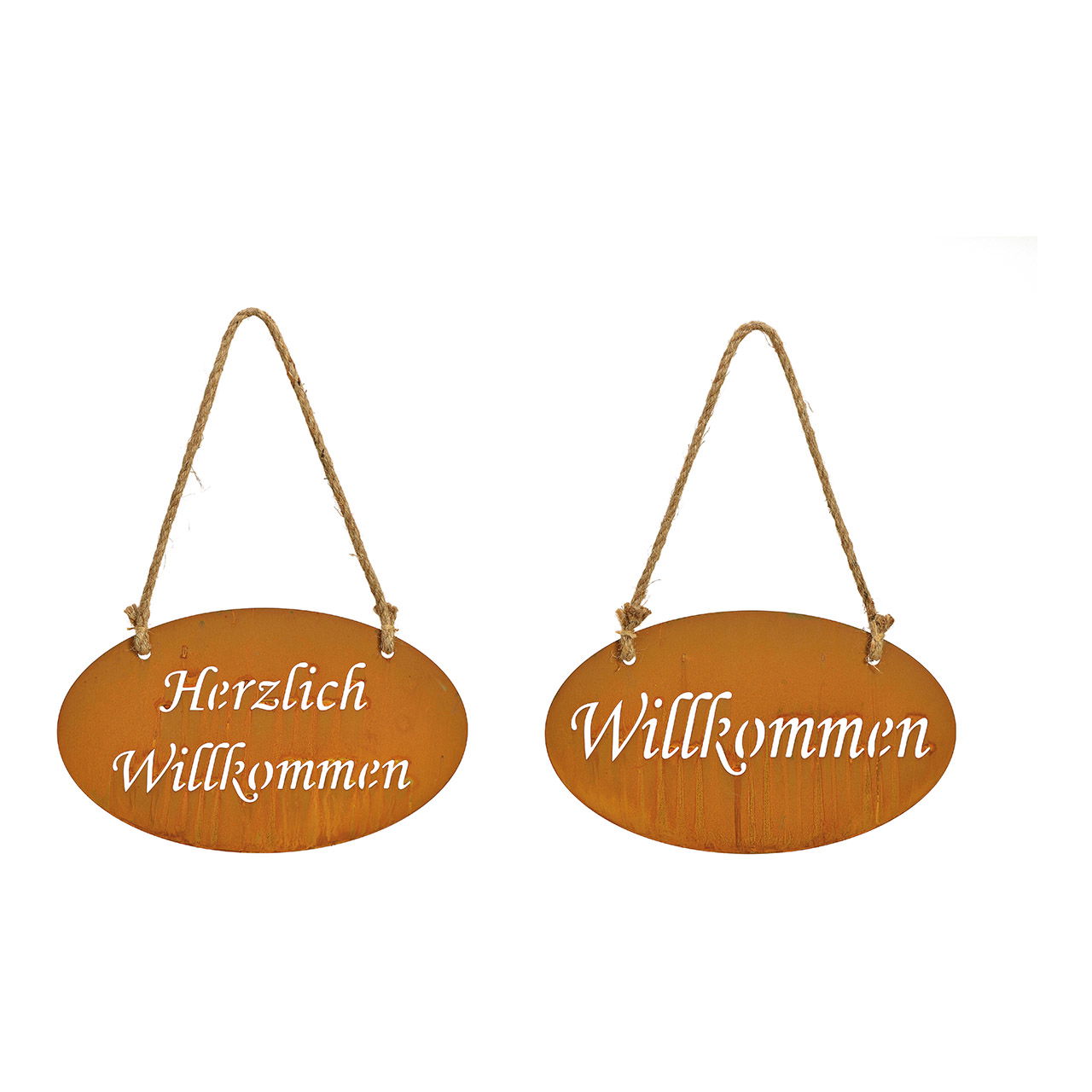 Percha acabado oxidado, bienvenida, cálida bienvenida, de metal marrón 2 pliegues, (A/A) 30x18cm Percha acabado oxidado, bienvenida, cálida bienvenida, de metal marrón 2 pliegues, (A/A) 30x18cm
