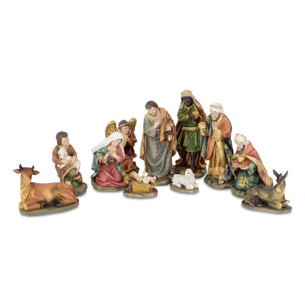 Krippenfiguren, Poly, 14cm, 1 Set, bunt Figur, Erwachsener, Weiblich, Person, Frau