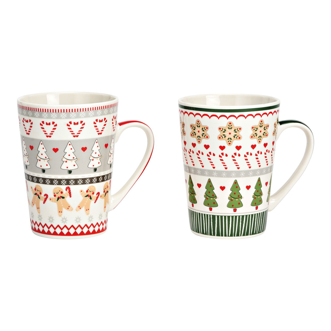 Taza Jumbo motivo navideño de porcelana colorida de 2 pliegues, (A/A/A) 13x13x9cm 520ml