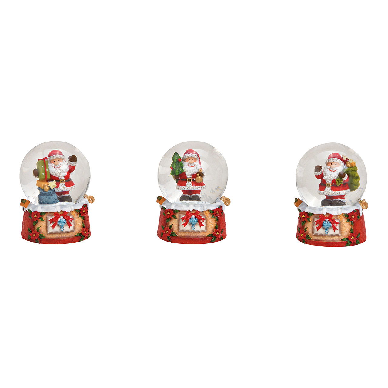 Schneekugel Nikolaus aus Poly Glas, Rot, 3-fach, Ø 5x6 cm Schneekugel Nikolaus aus Poly Glas, Rot, 3-fach, Ø 5x6 cm