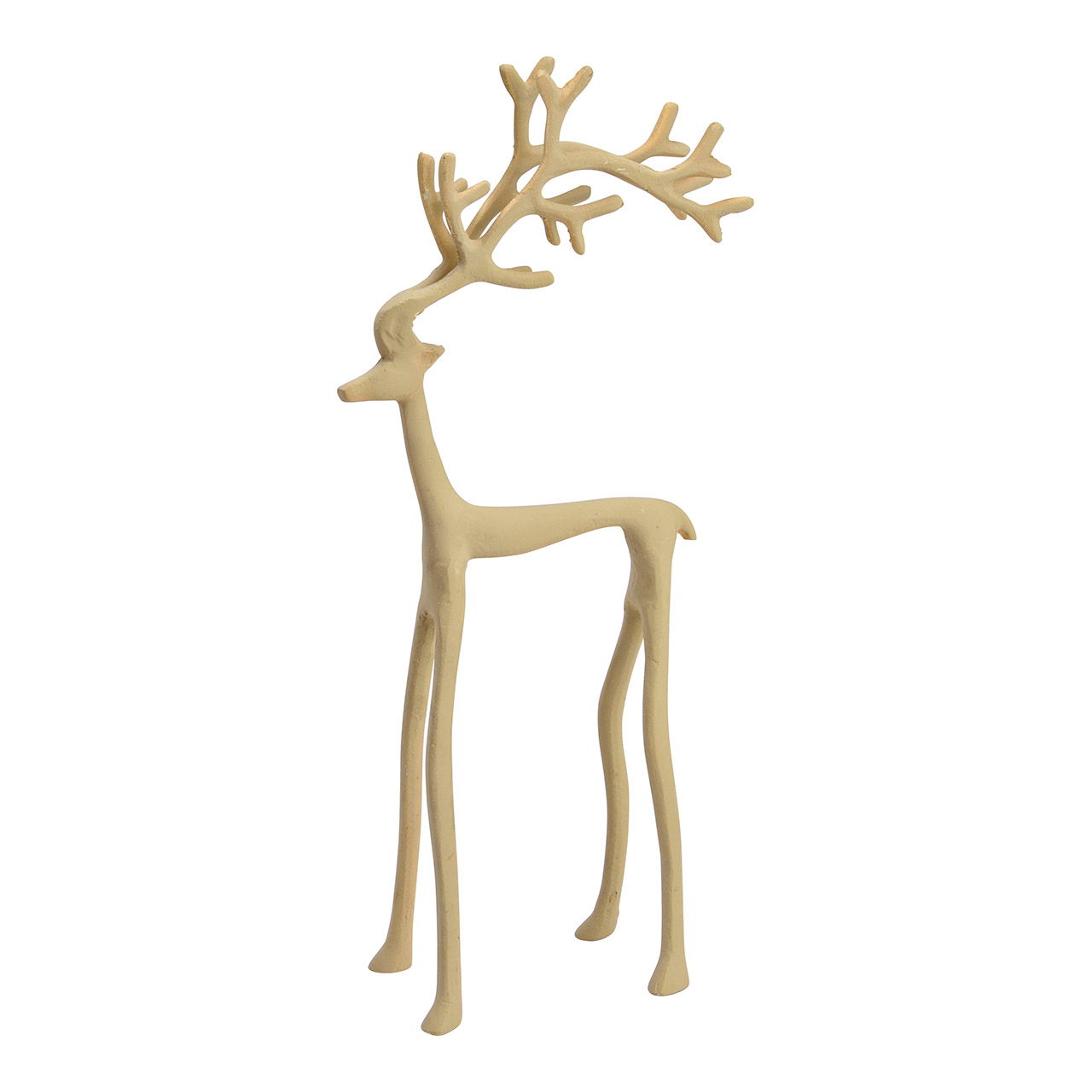 Deer made of metal beige (W/H/D) 17x38x8cm