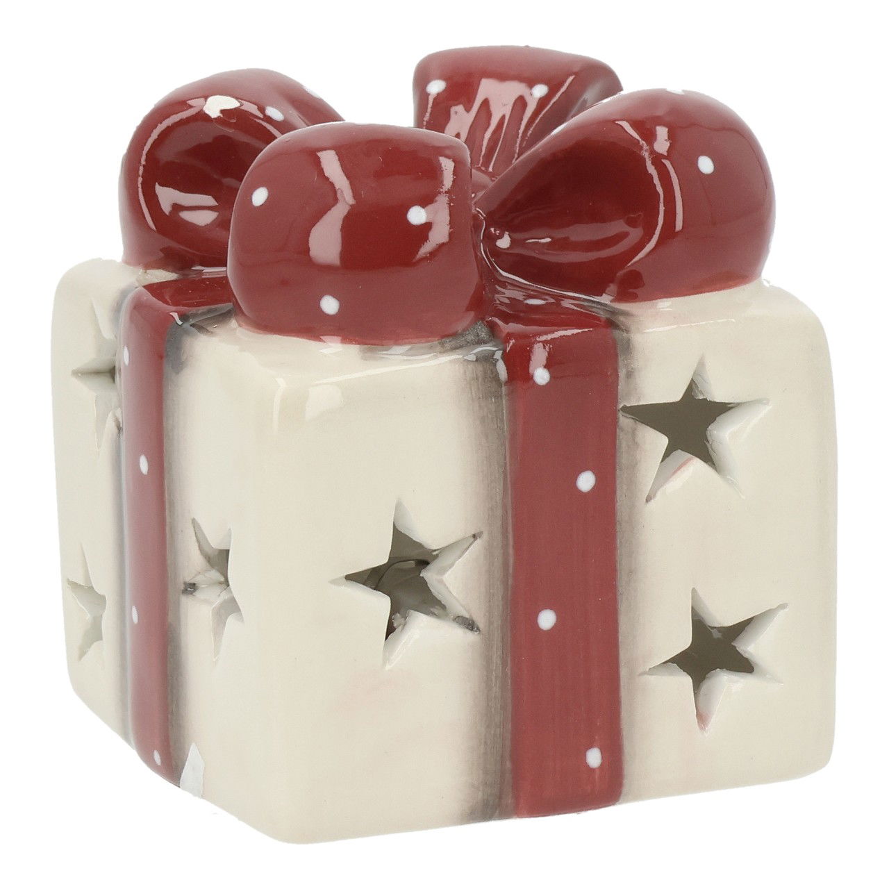 Geschenk LED aus Keramik Bordeaux (B/H/T) 6x7x6cm exkl. 2xLR44 Krug