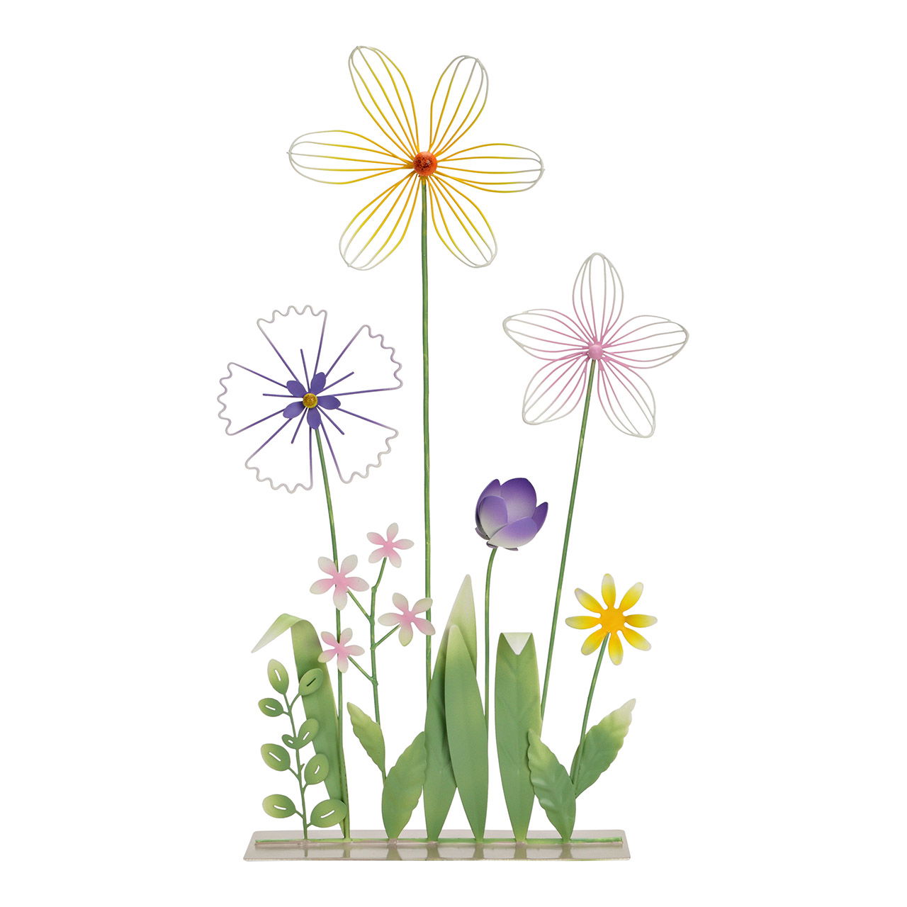 Blumen aus Metall, Bunt (B/H/T) 16x33x6cm Blume, Pflanze, Gänseblümchen, Blumen-Arrangement, Florales Design