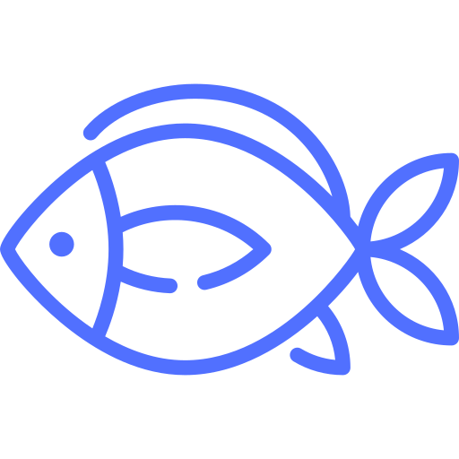 Fisch, Linienzeichnung, blau, Umriss, Illustration