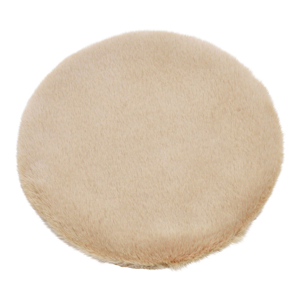 Seat cover rabbit fur, faux feur, polyester, beige Ø34cm