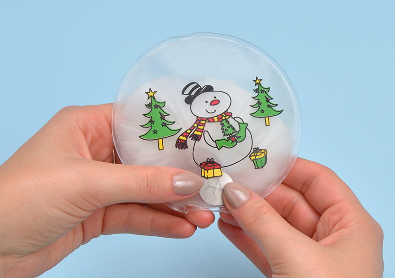 Knopfunterlage, Weihnachtsmotiv, Schneemann, Weihnachtsbaum, Geschenk