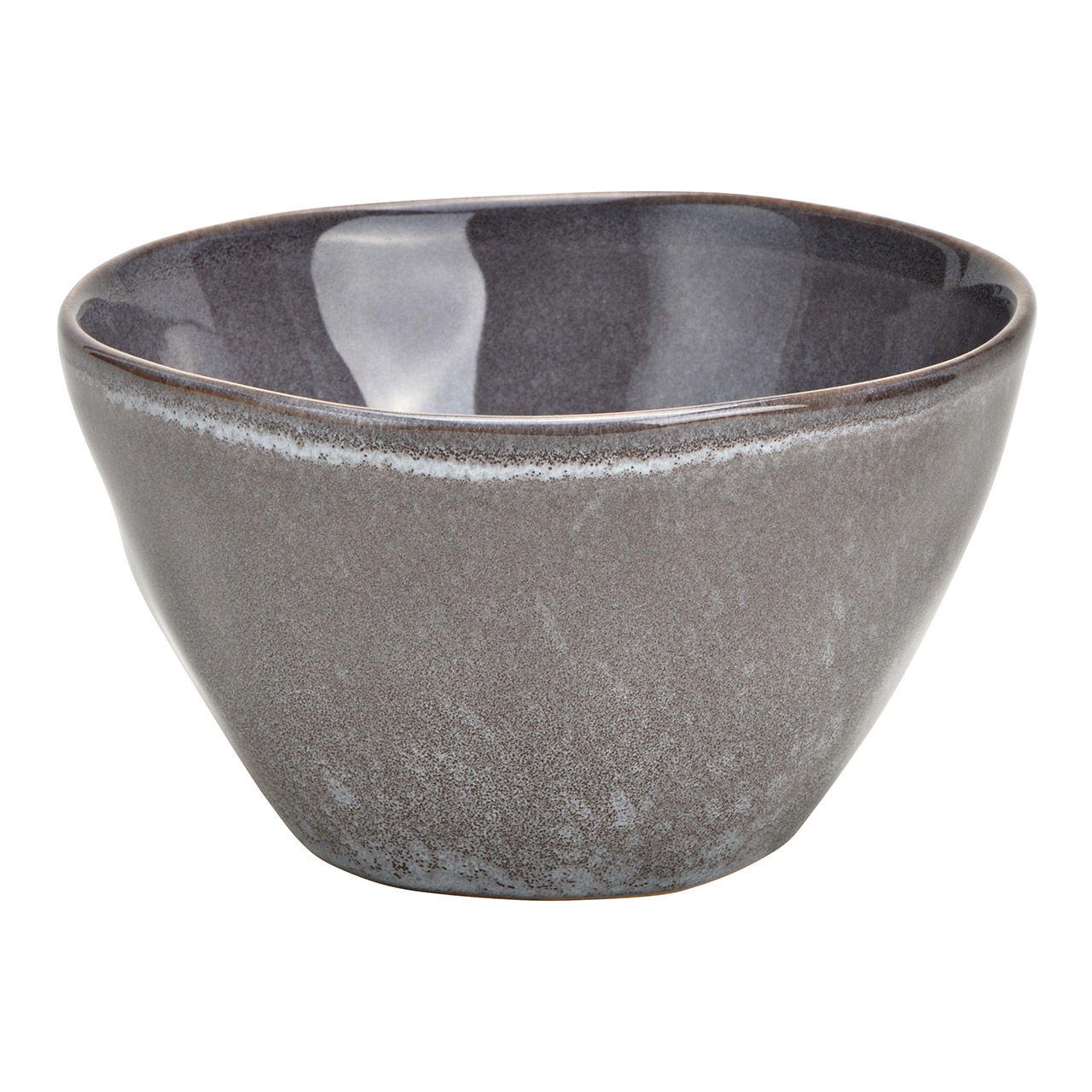 Earthenware bowl, gray (W/H/D) 14x8x14cm 600ml