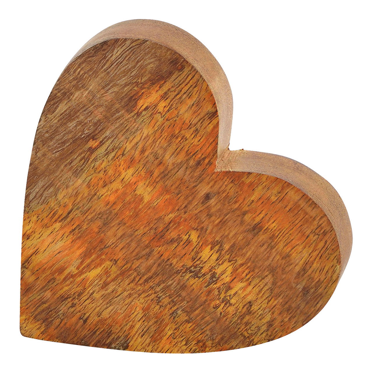 Cuore di legno di mango marrone (w/h/d) 10x2x10cm