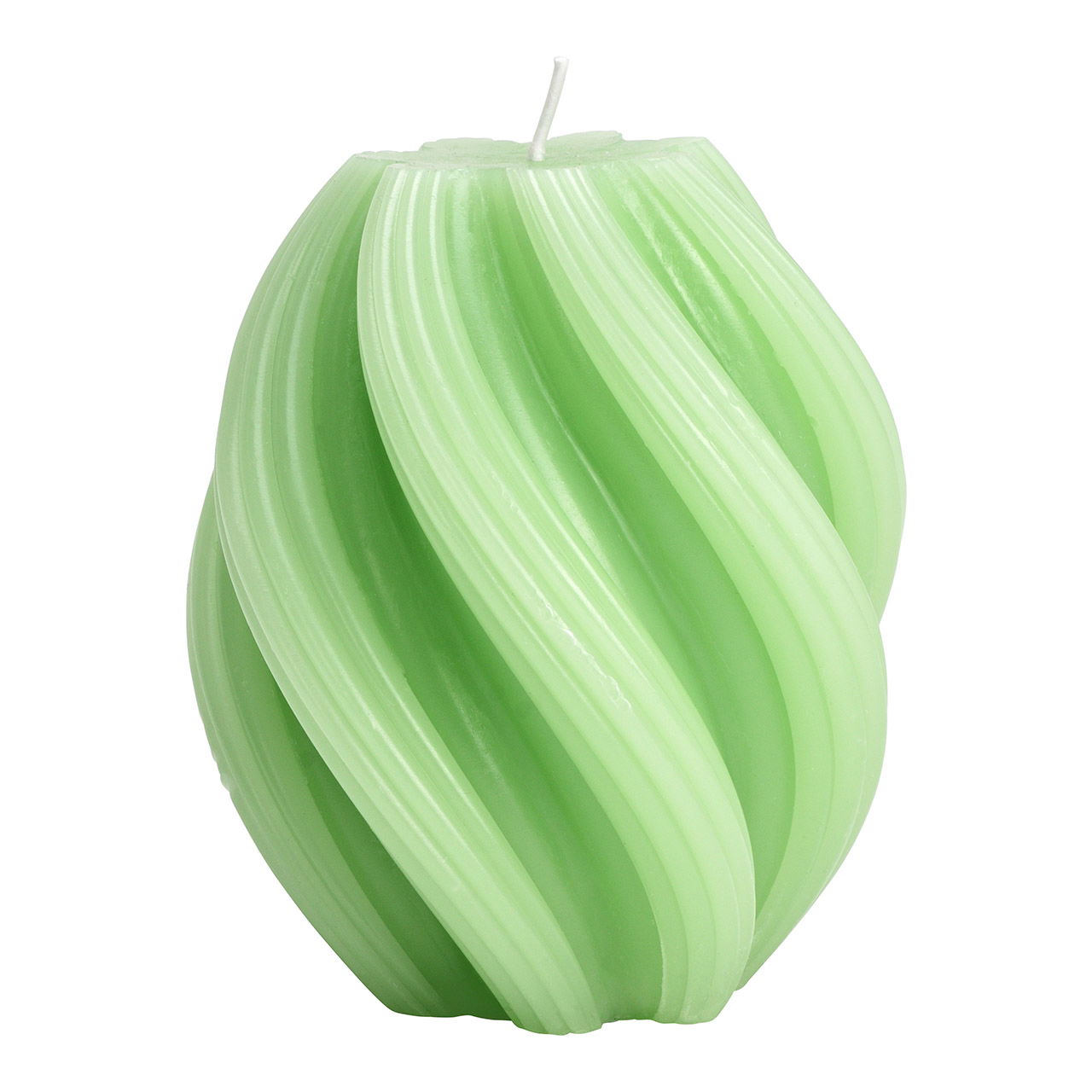 Candela ritorta in cera, verde (L/H/D) 11x14x11cm Candela ritorta in cera, verde (L/H/D) 11x14x11cm