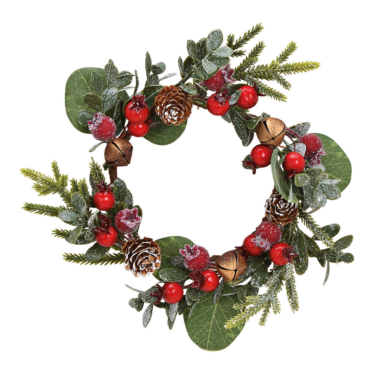 Plastic Christmas wreath green, red (W/H/D) 22x6x22cm