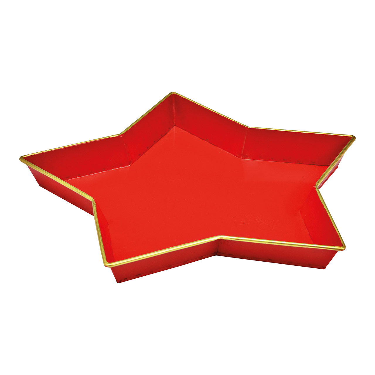 Piatto decorativo, a forma di stella, in metallo rosso (L/H/D) 31x3x31cm