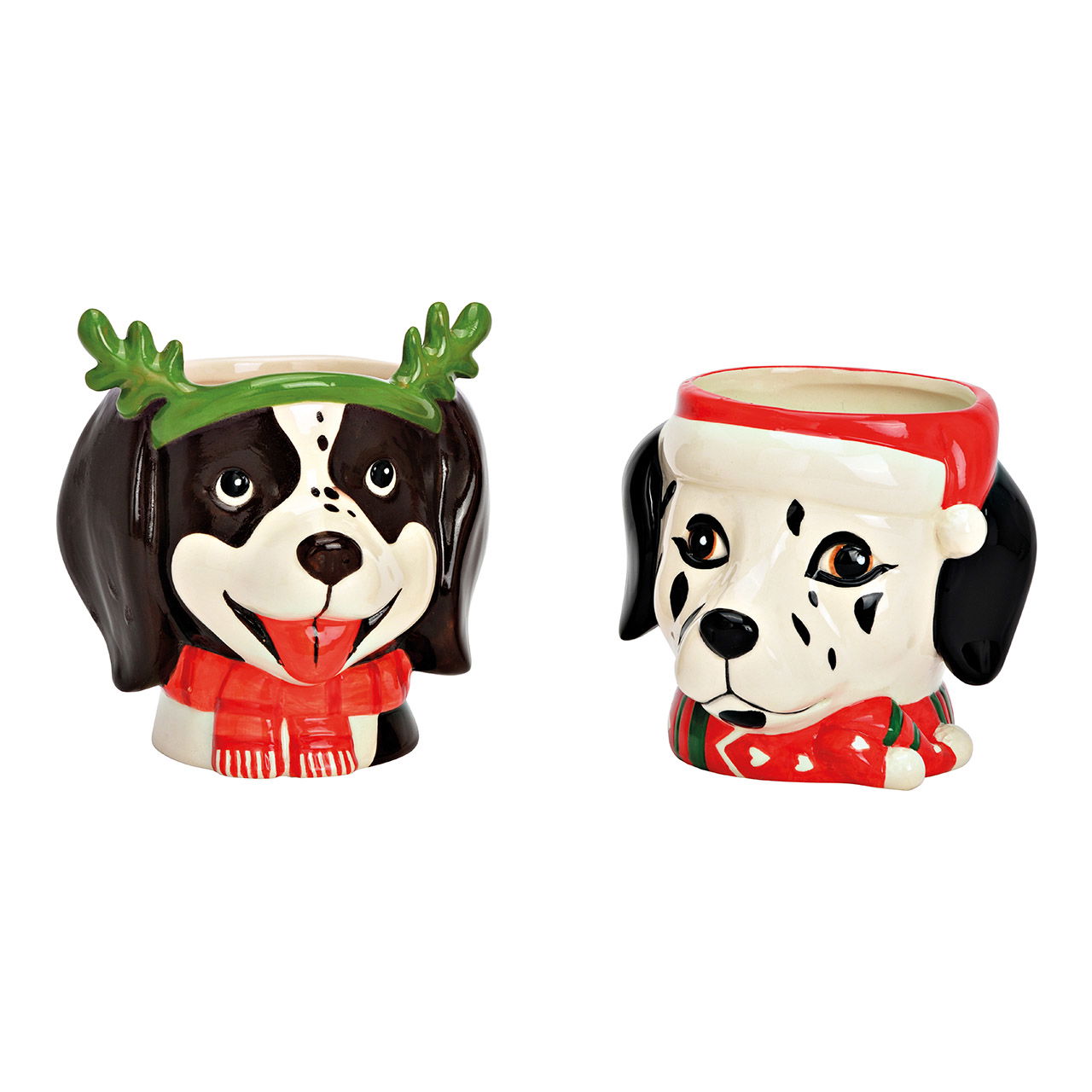 Vaso di fiori in ceramica colorata Cane di Natale 2 pieghe, (L/H/D) 15x15x15cm 14x12x14cm Vaso di fiori in ceramica colorata Cane di Natale 2 pieghe, (L/H/D) 15x15x15cm 14x12x14cm