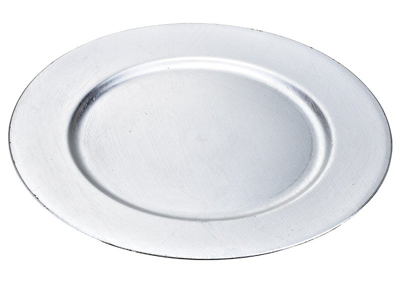 Piatto bord in zilver gemaakt van plastic, 33 cm
