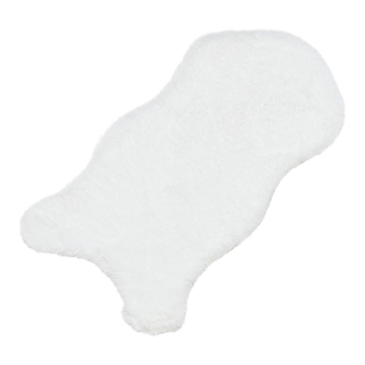 Kaninchenfell Kunstfell aus Polyester Weiß (B/H/T) 50x25x2cm Dekoration für Zuhause, Teppich