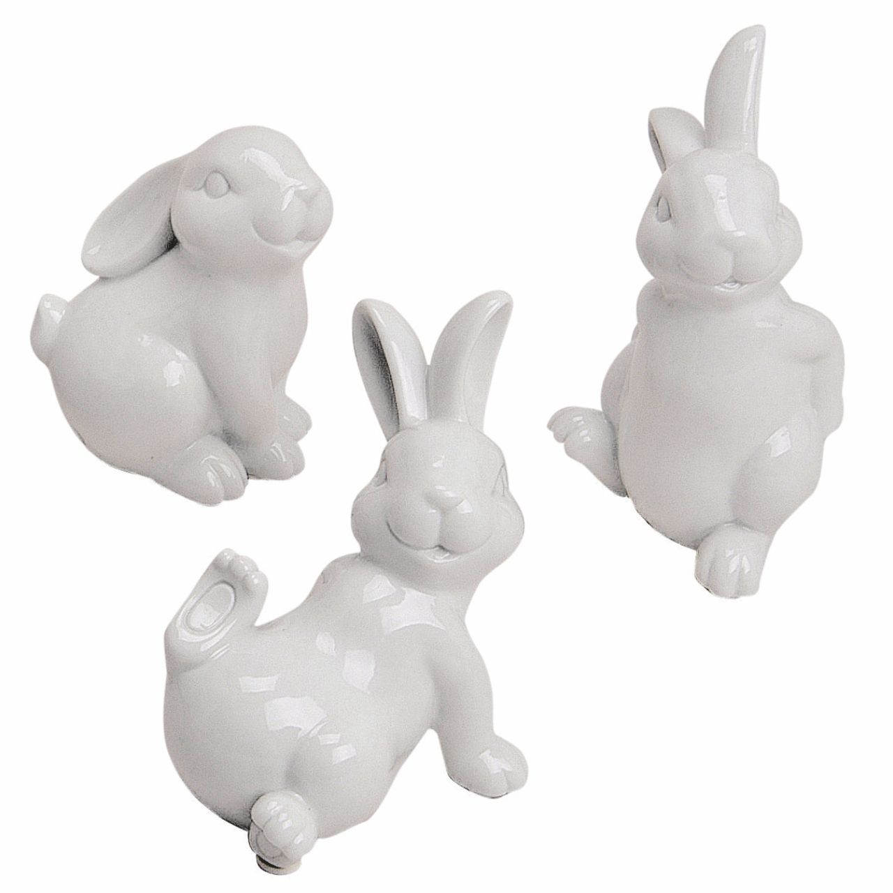 Hase in weiß aus Porzellan, sortiert, 10-15 cm Figur, Kunst, Säugetier, Hase, Porzellan