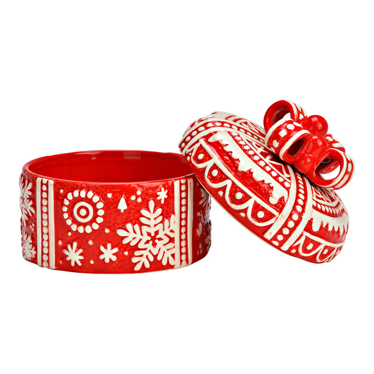 Dose Weihnachtsgeschenk aus Keramik, Rot (B/H/T) 15x14x15cm Dose Weihnachtsgeschenk aus Keramik, Rot (B/H/T) 15x14x15cm