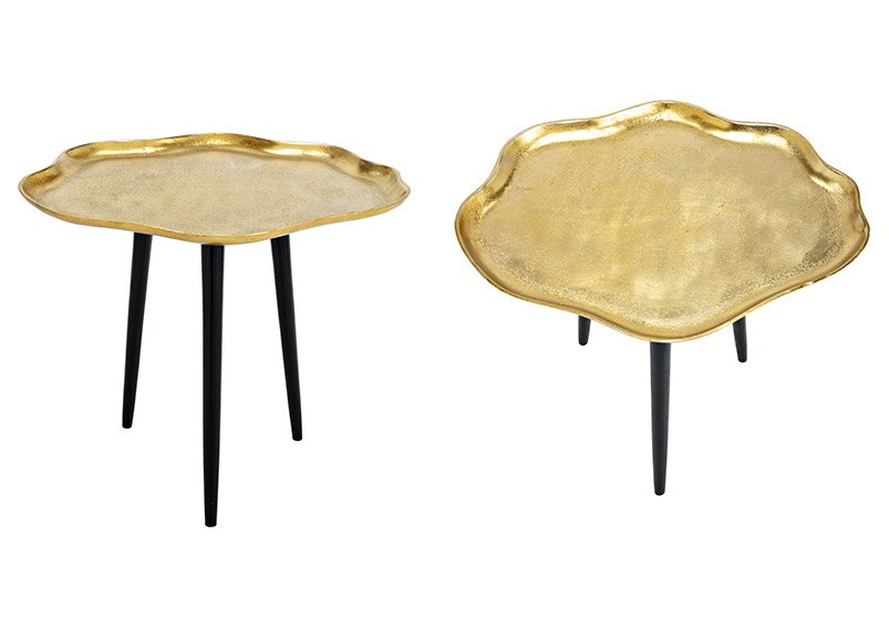 Tavolo in metallo dorato (L/H/D) 51x43x40cm
