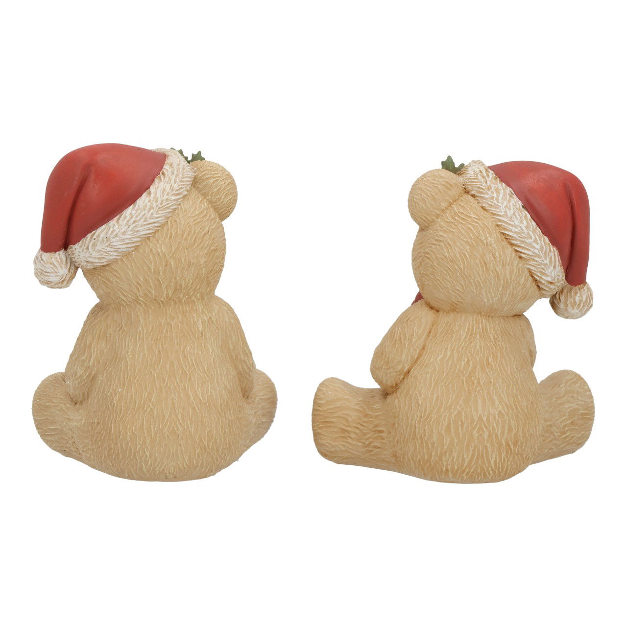 Bär mit Weihnachtsmütze aus Poly Braun 2-fach sortiert (B/H/T) 9x12x7cm Spielzeug, Plüsch, Teddybär