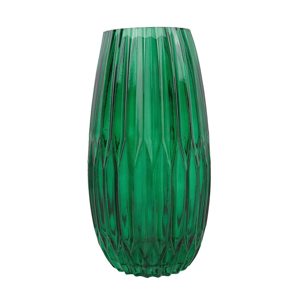 Vase, verre, 13x25cm, 1 pc, vert Krug, Töpferei, Vase, Glas