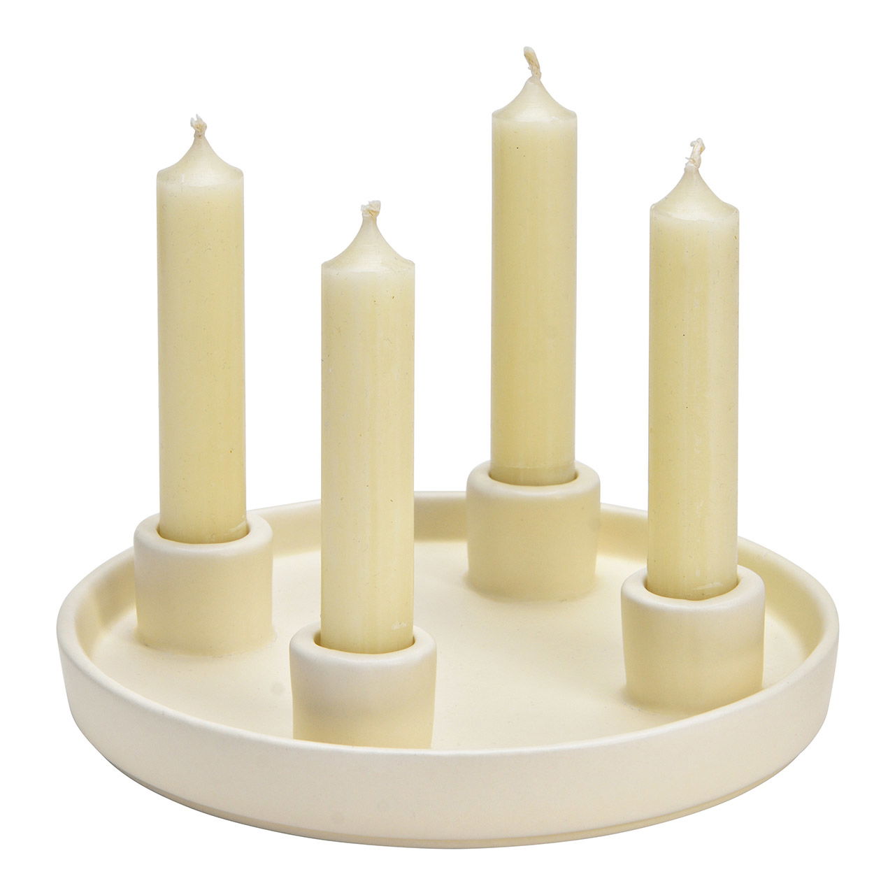 Couronne de l'Avent, bougeoir en céramique, naturel, blanc (L/H/P) 19x4x19cm Kerze