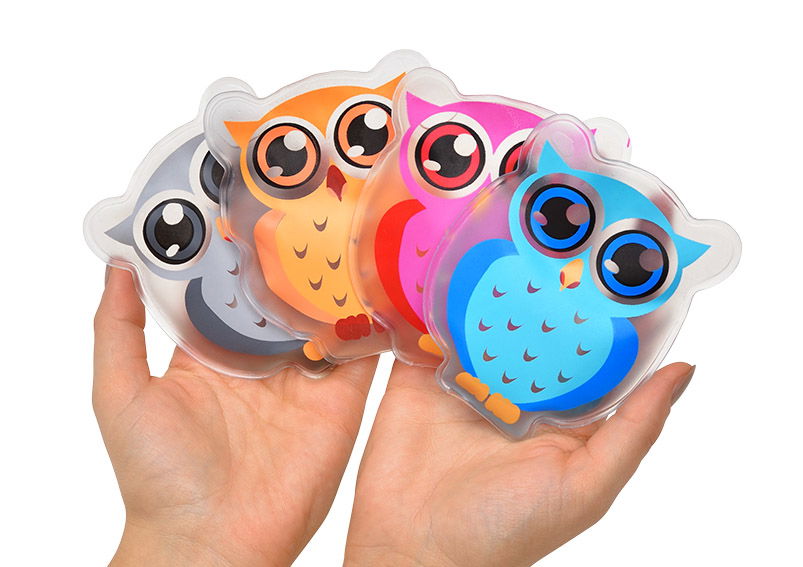 Taschenwärmer aus Kunststoff, Eule, 4-fach sortiert, B8 x H10 cm Taschenwärmer aus Kunststoff, Eule, 4-fach sortiert, B8 x H10 cm