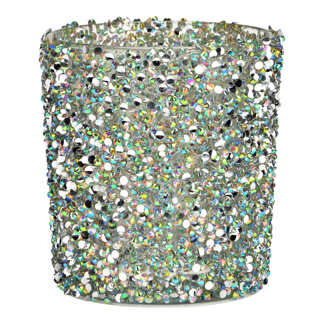 Lanterna in vetro con decorazioni glitter, colorata (L/H/D) 8x9x8cm Lanterna in vetro con decorazioni glitter, colorata (L/H/D) 8x9x8cm