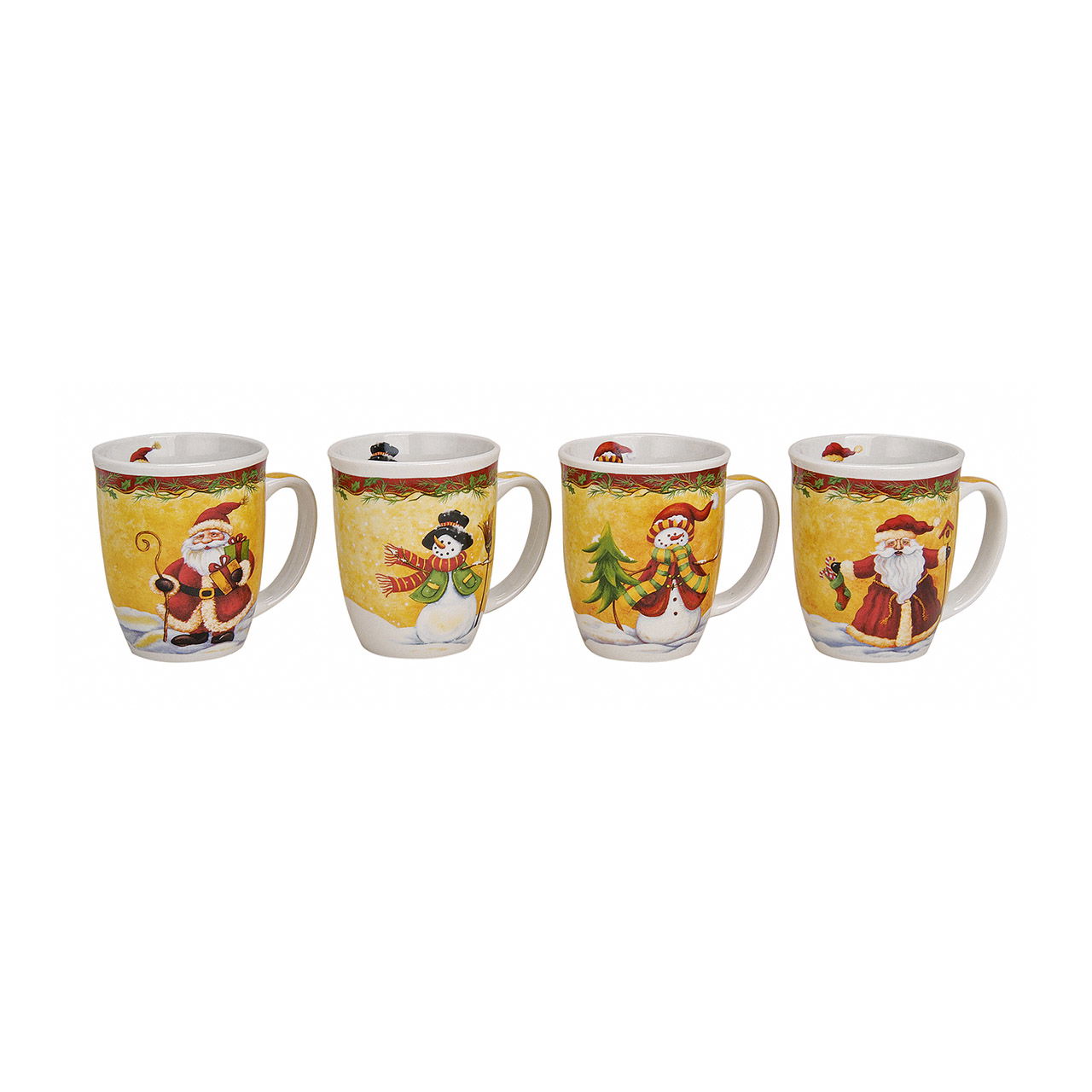 Becher aus Keramik Weihnachtsdekor, sortiert (B/H/T) 12x11x9 cm, 300 ml