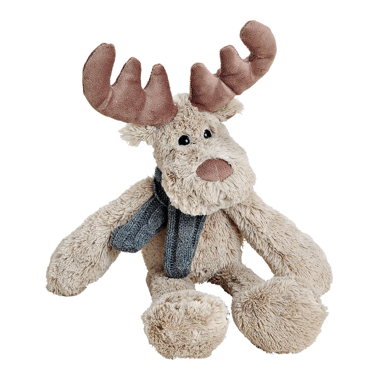 Alce con sciarpa in peluche, 27 cm