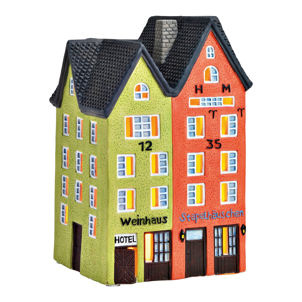 Maison lumineuse Weinhaus, maisonnette empilable, Cologne en porcelaine Coloré (L/H/P) 11x18x11cm