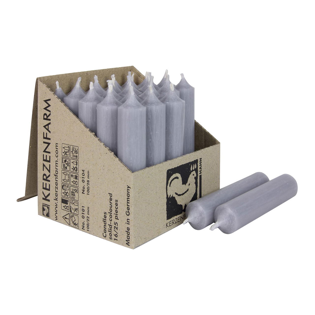 Steekkaars gekleurde was grijs (H) 10cm Ø2cm Brandduur ca. 4 uur. Steekkaars gekleurde was grijs (H) 10cm Ø2cm Brandduur ca. 4 uur.