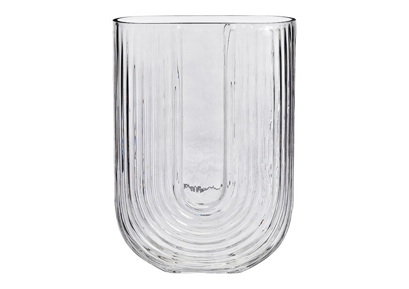 Glass vase gray (W/H/D)16x23x8cm