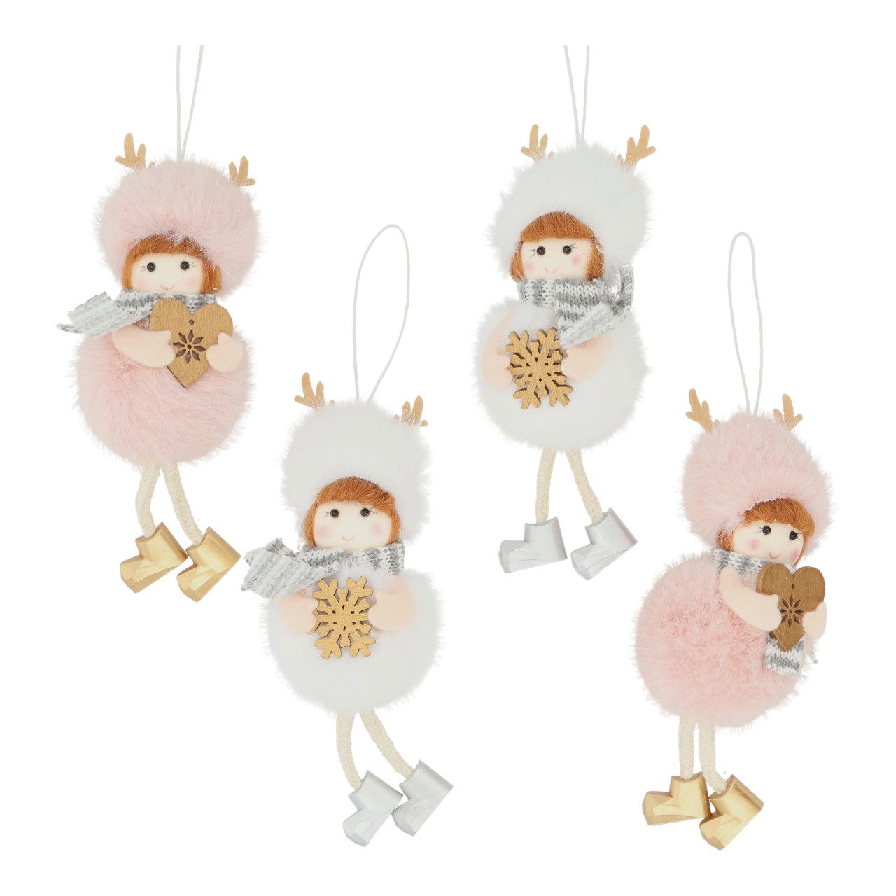 Percha niña de tela blanca 4 surtidos (A/A/A) 4x16x4cm Puppe, Spielzeug