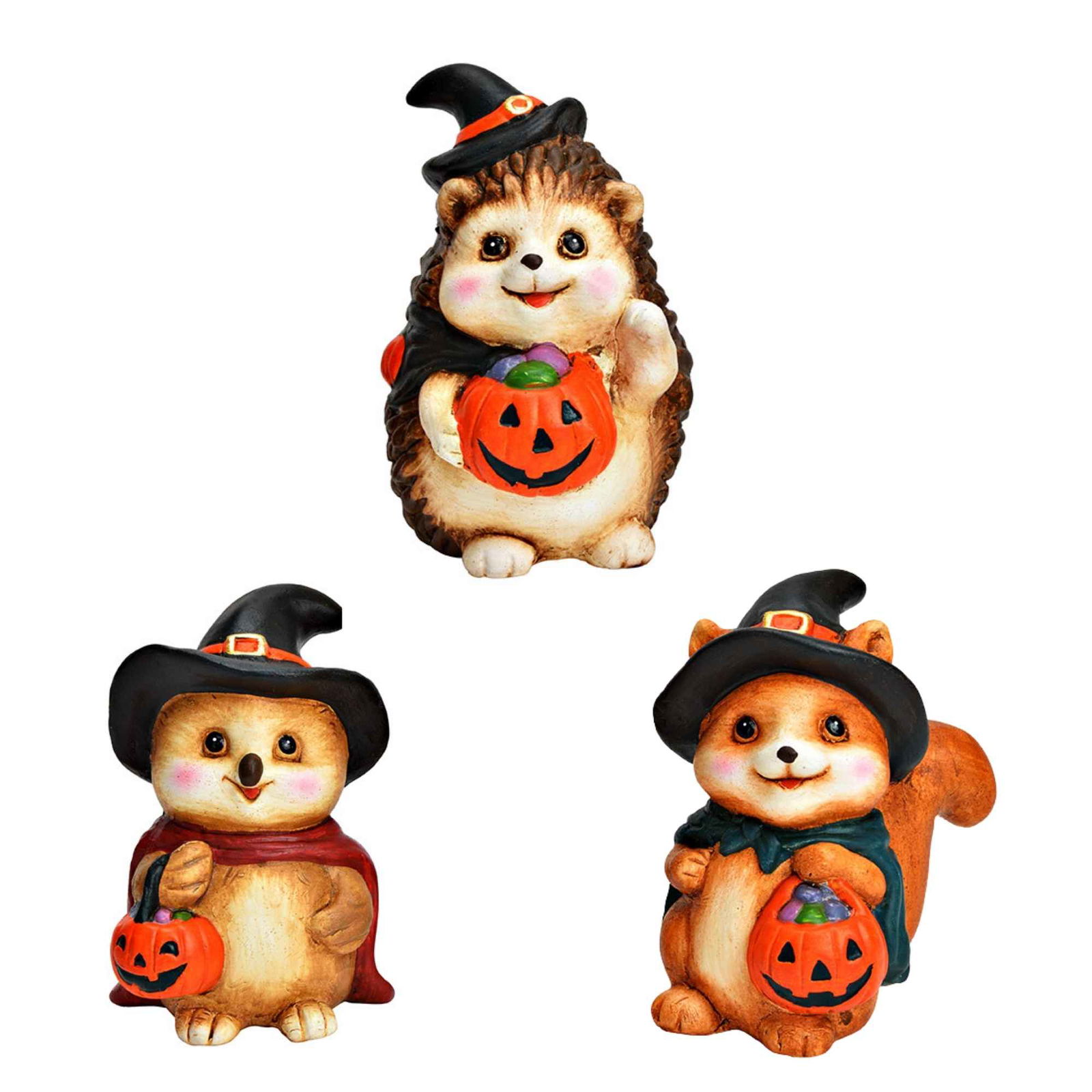 Figurita animales con calabaza de arcilla, 3 pliegues, colorida (A/A/A) 7x10x7cm Figur, Spielzeug