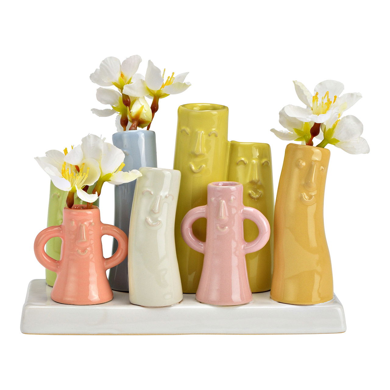 Vaso per facce in ceramica, colorato (L/H/D) 18x12x8cm Vaso per facce in ceramica, colorato (L/H/D) 18x12x8cm