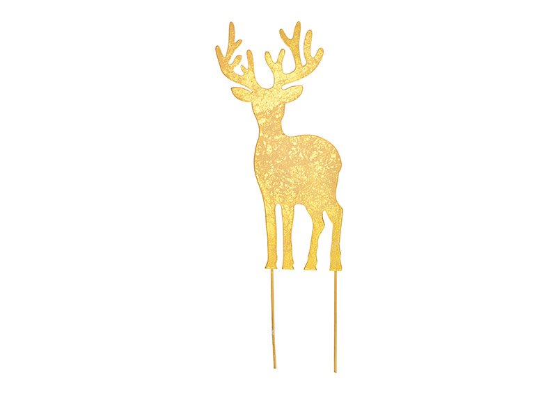 Plug deer, made of metal gold (W/H) 13x41cm