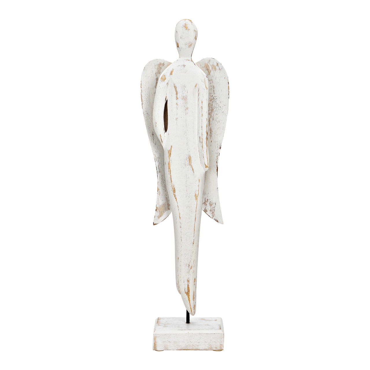 White mango wood angel stand (W/H/D) 16x59x10cm