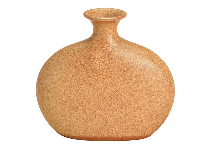 Jarrón de cerámica marrón (c/h/d) 17x16x5cm