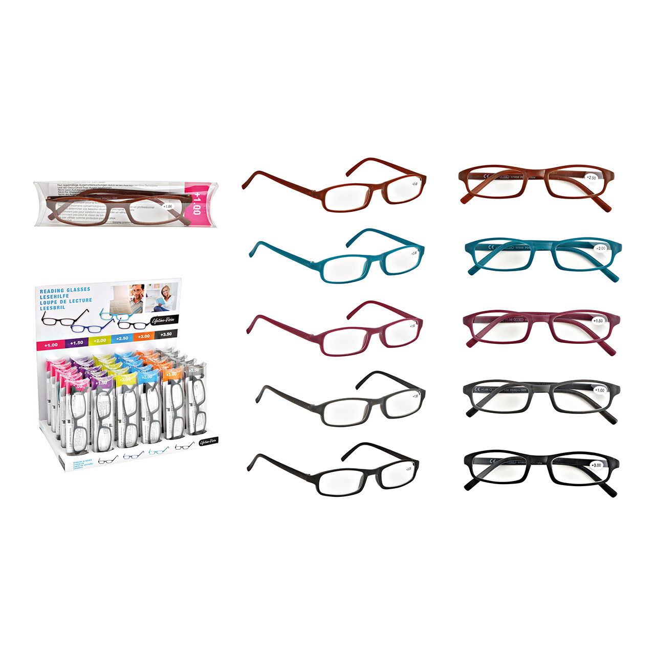 Aide à la lecture en plastique multicolore 5x Zubehor, Brillen, Person