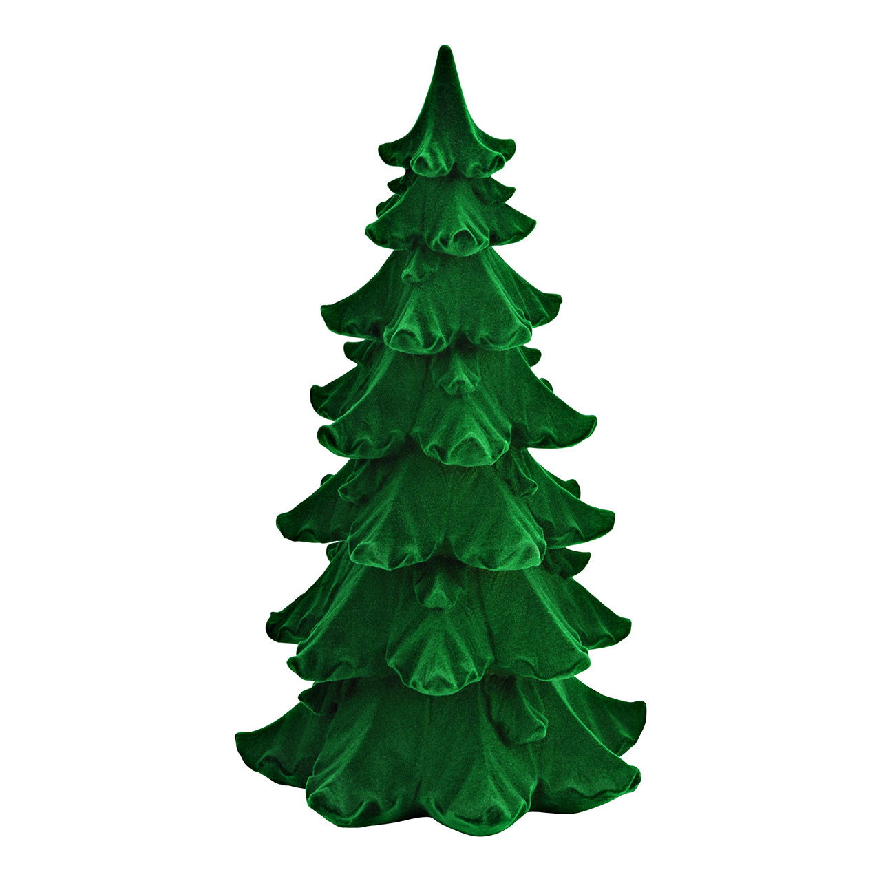 Flocked Christmas tree made of poly, green (W/H/D) 16x27x16cm