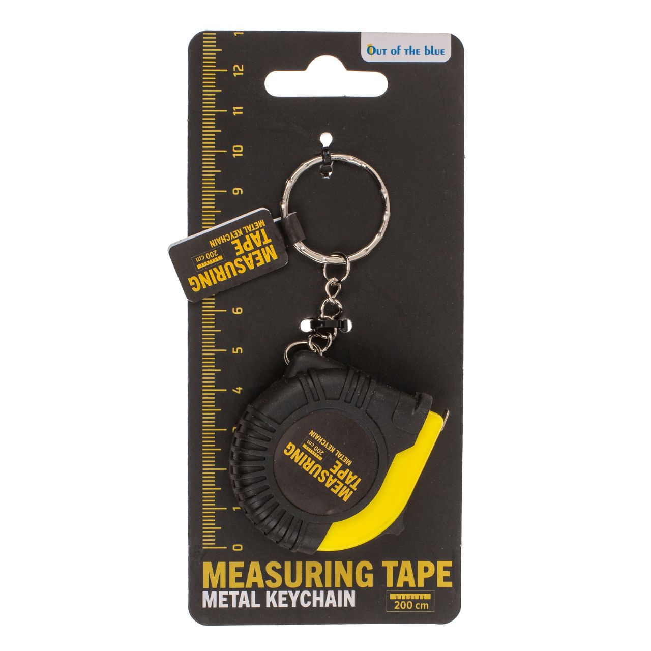 Metall-Schlüsselanhänger, Maßband, L 200 cm, 12 Stück im Display Maßband, Schlüsselanhänger, Metall, Gelb Akzent, 200 cm